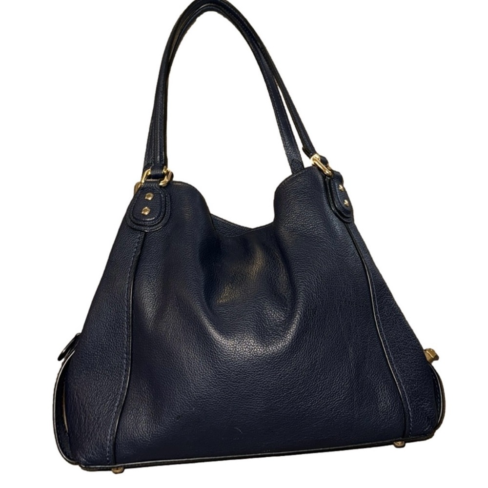 Coach Dark Blue Leather Shoulder Bag - Picture 2 of 5